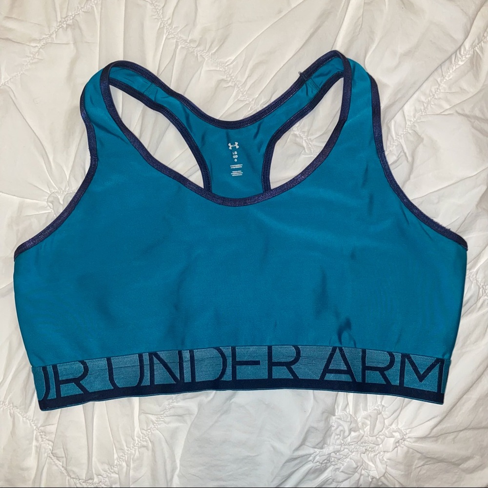 DONATED Women's Under Armour Teal Sports Bra Size L